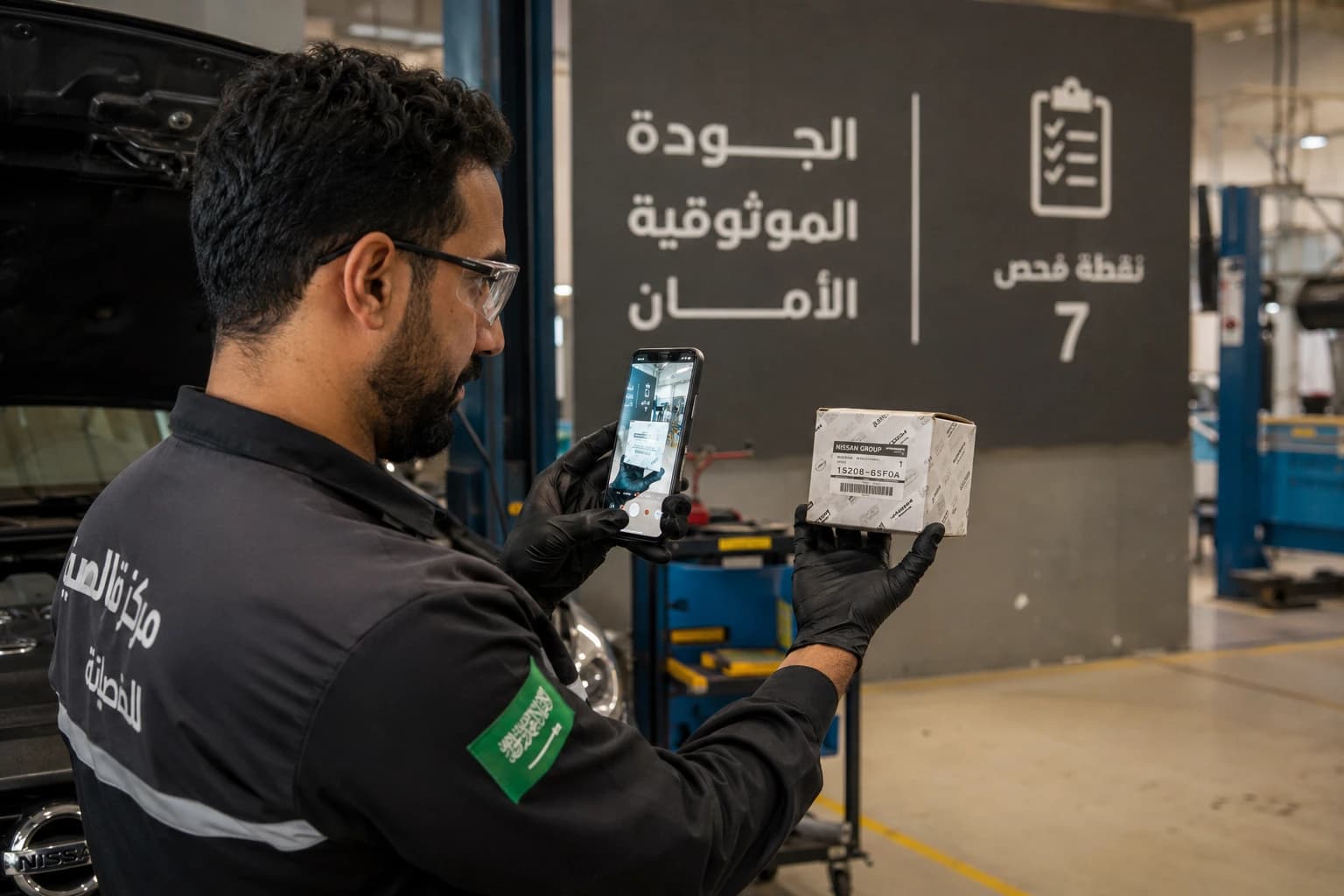 توثيق قطع الغيار وتاريخ صيانة السيارة برقم اللوحة